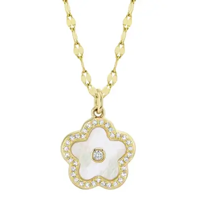 Collier or 14kt, diamants et nacres de perles - SC55029875 - 