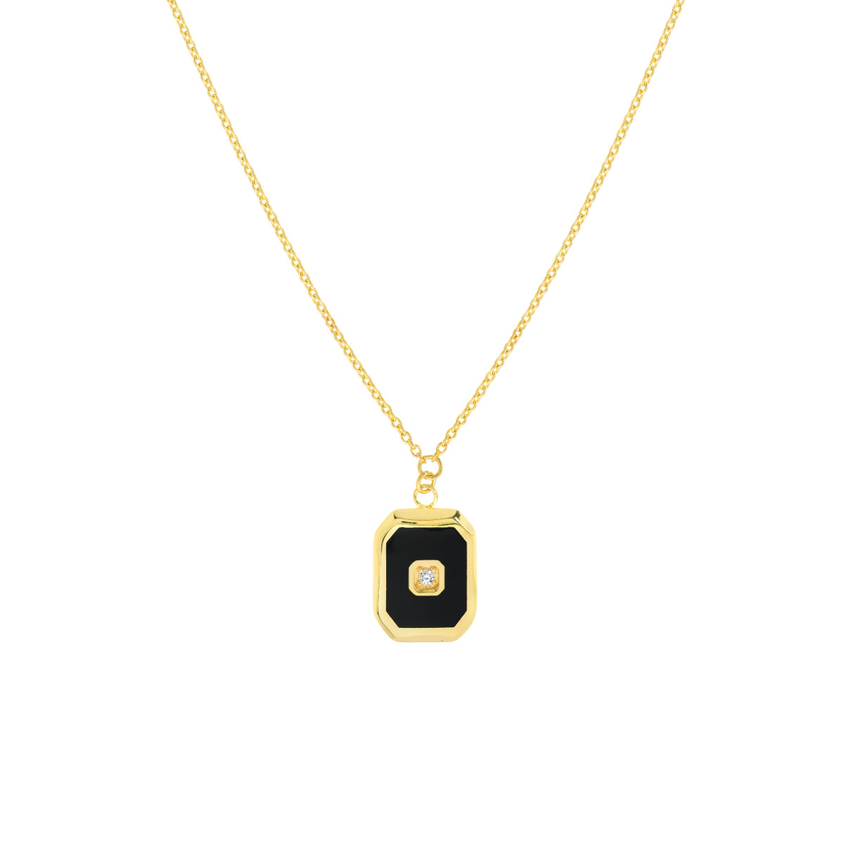 Collier Pendentif Carré Scintillant Argent - Bijoux Hommes Femmes Chaîne Ras Du Cou