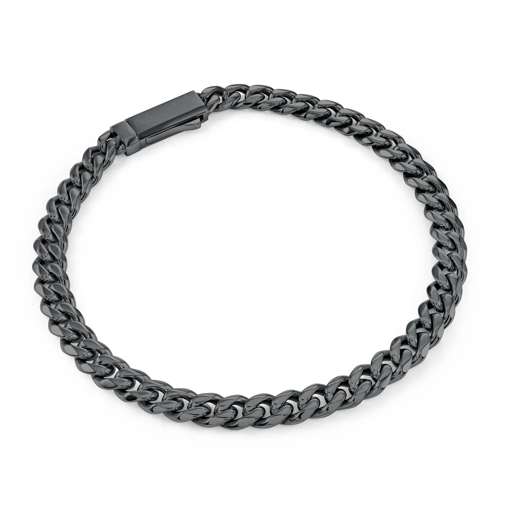 Bracelet stainless curb Noir - smb833-blk-7.5 - 
