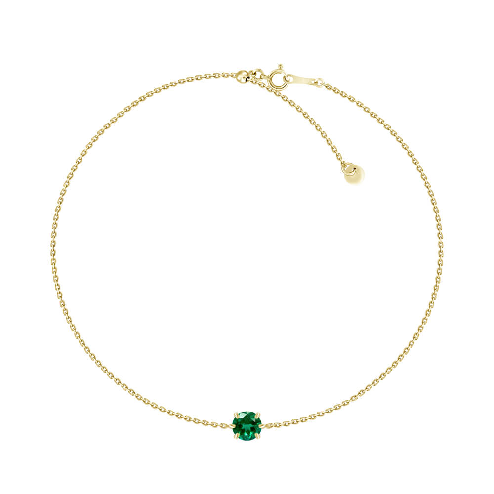 Bracelet or jaune 18kt avec une émeraude de 0.19cts - hkb00825b - UNISON 18KT