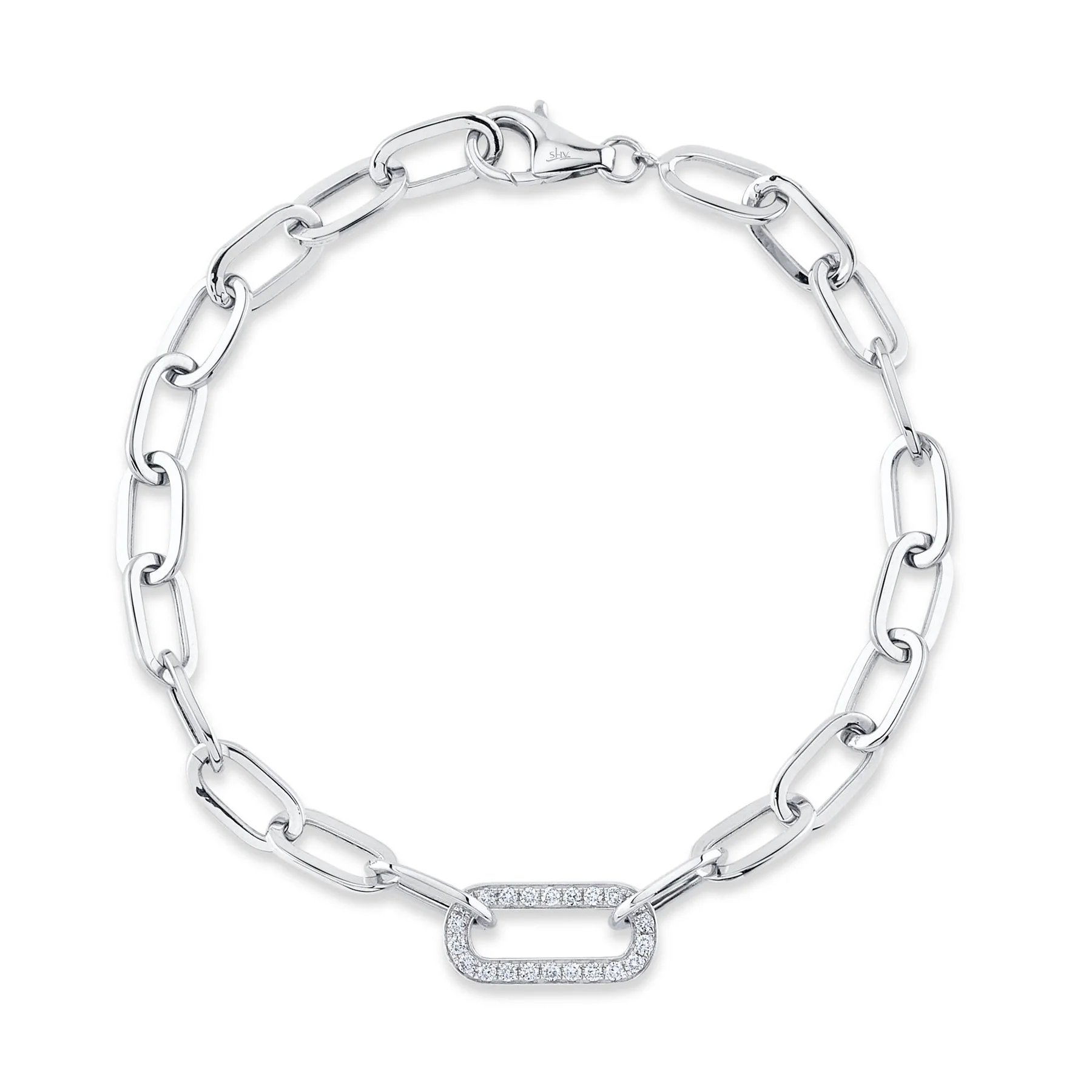 Bracelet paperclip 14kt avec diamants - sc55022955 - 