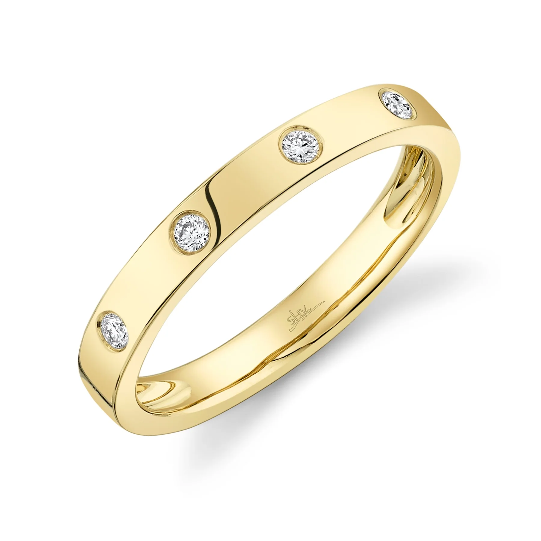 Jonc or jaune 14kt avec diamants - sc55006143v2 - 