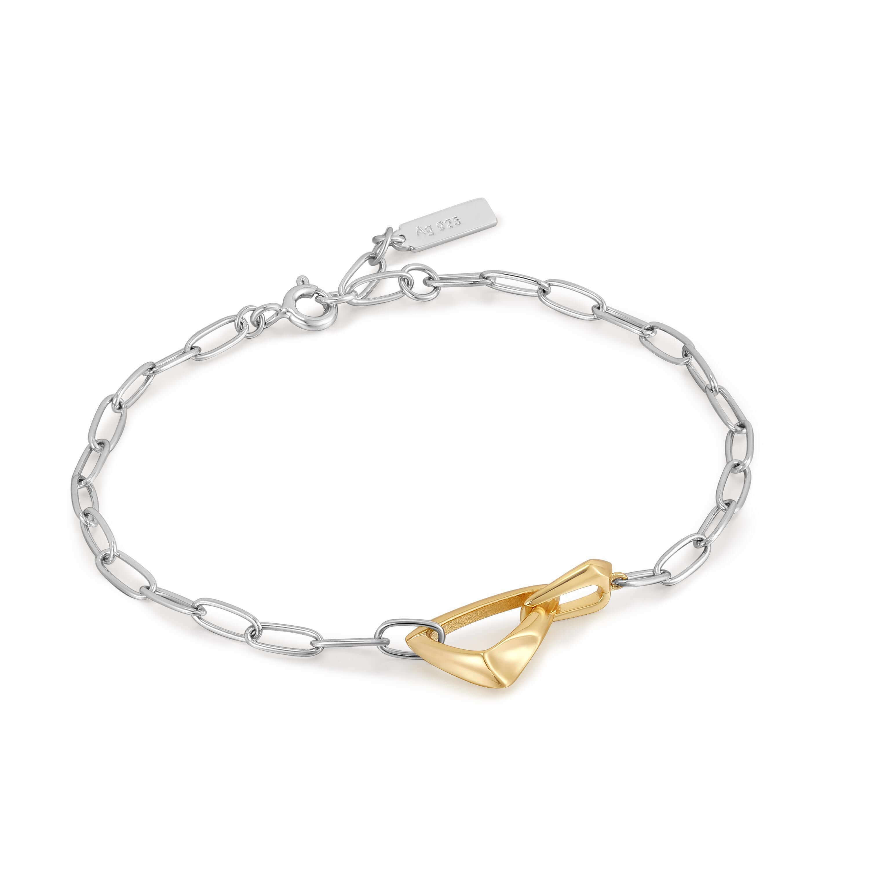 bracelet ania haie argent avec anneau en or - b049-02t - Ania Haie