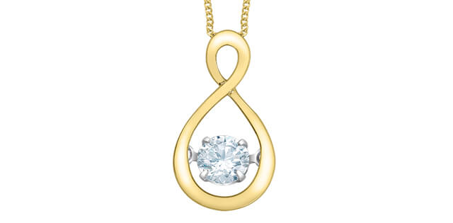 Chaine pendentif dia. lab. 0.30ct VS 10KT - p4753yw/30c-10 - Corona Company
