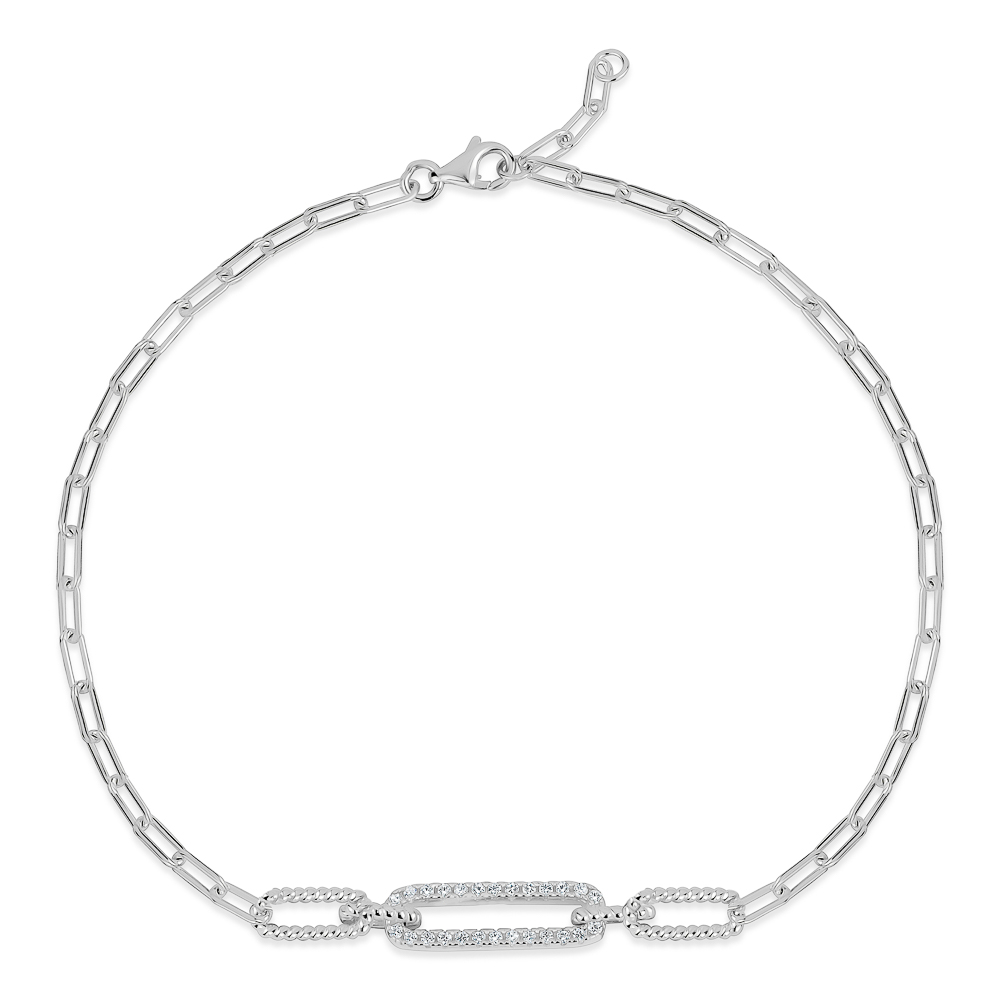 BRACELET À MAILLONS DE CHAÎNE EN CORDE EN BLANC