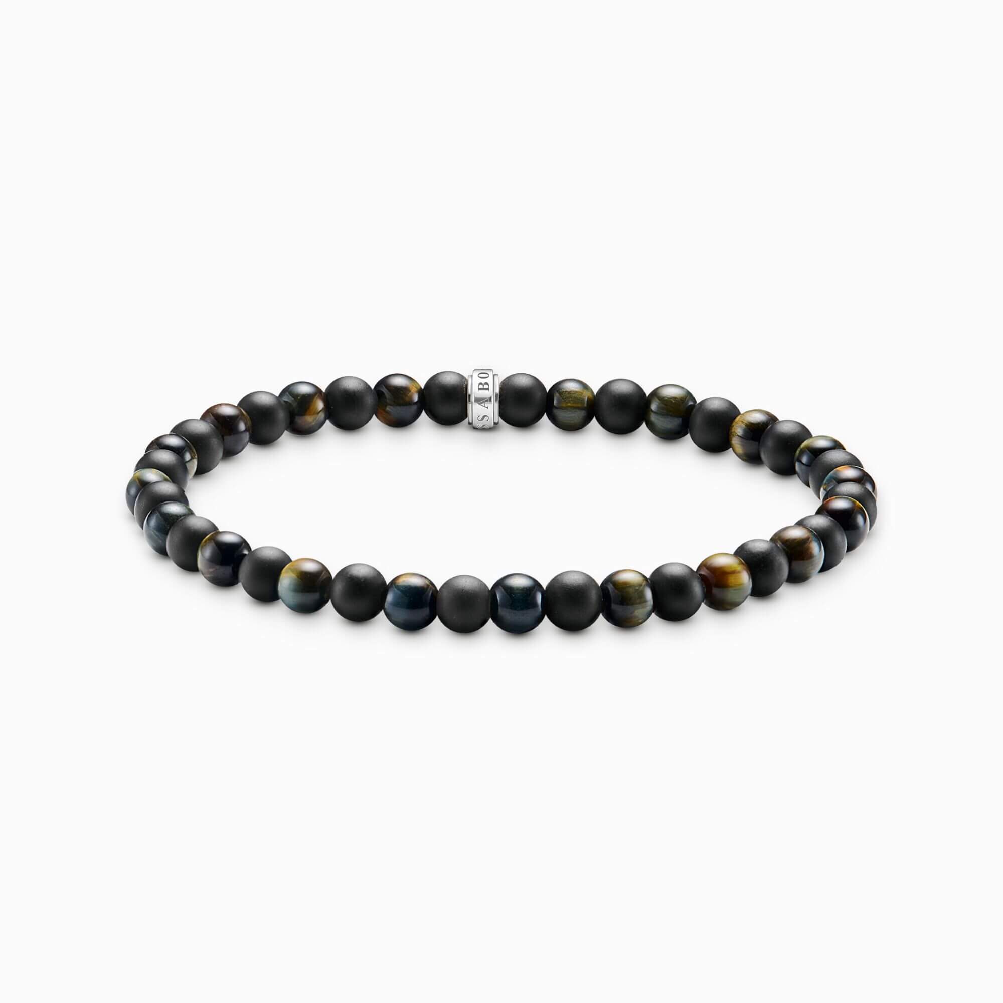 Bracelet talisman avec obsidienne et œil de tigre - a2183-806-7-l21 - Thomas Sabo