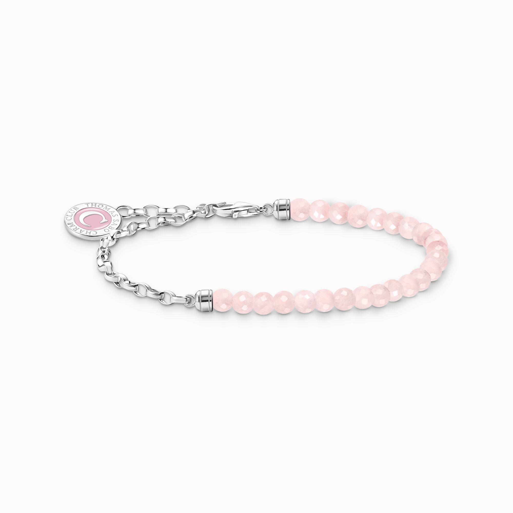 bracelet charm avec beads de quartz rose et charmista - a2130-067-9-l17v - Thomas Sabo