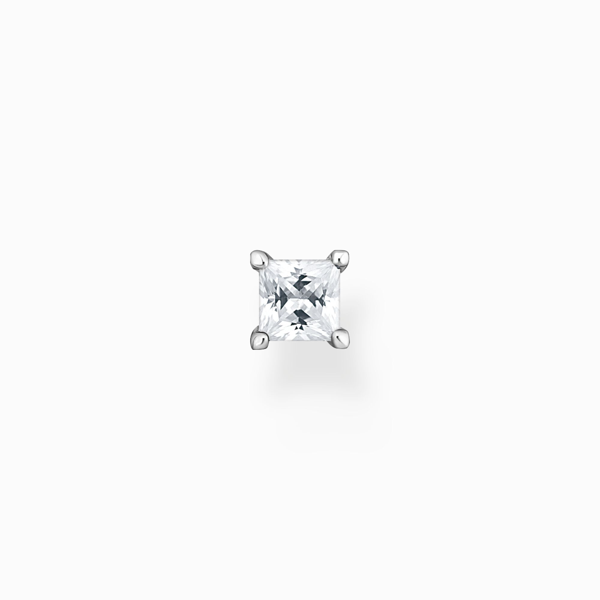 boucle d'oreille thomas sabo clou d'oreille unique avec pierre blanche argent