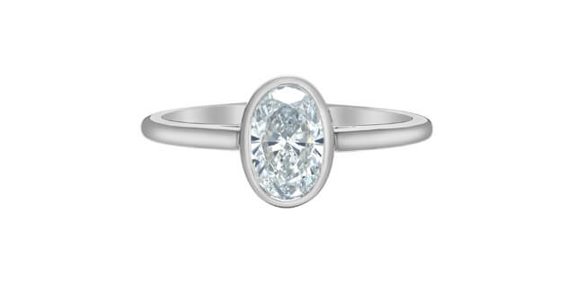 Solitaire or et diamant de lab - 10198/100 - Corona Company