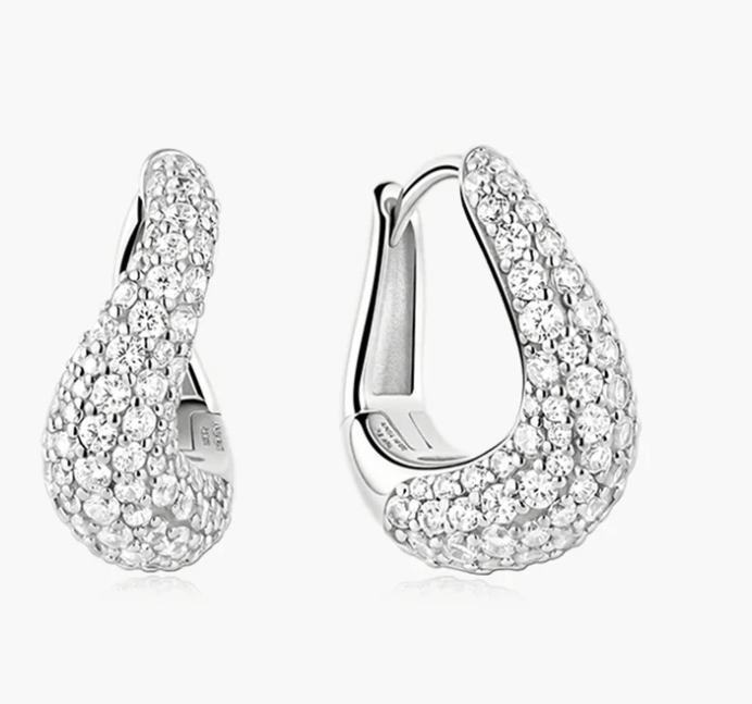 Boucles d'oreilles argent Ania Haie huggies et cz - e079-13h - Ania Haie