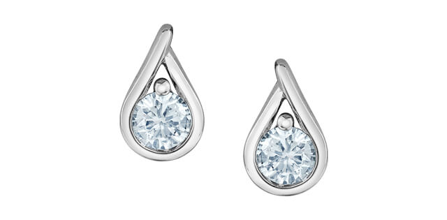 boucles d'oreilles dia. lab. 0.25ct VS 10KT - e4739w/20-10 - Corona Company