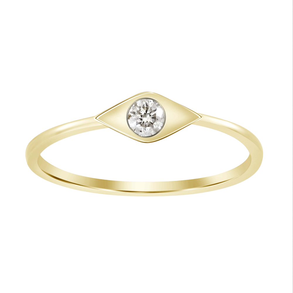 Bague or jaune 18kt avec diamant