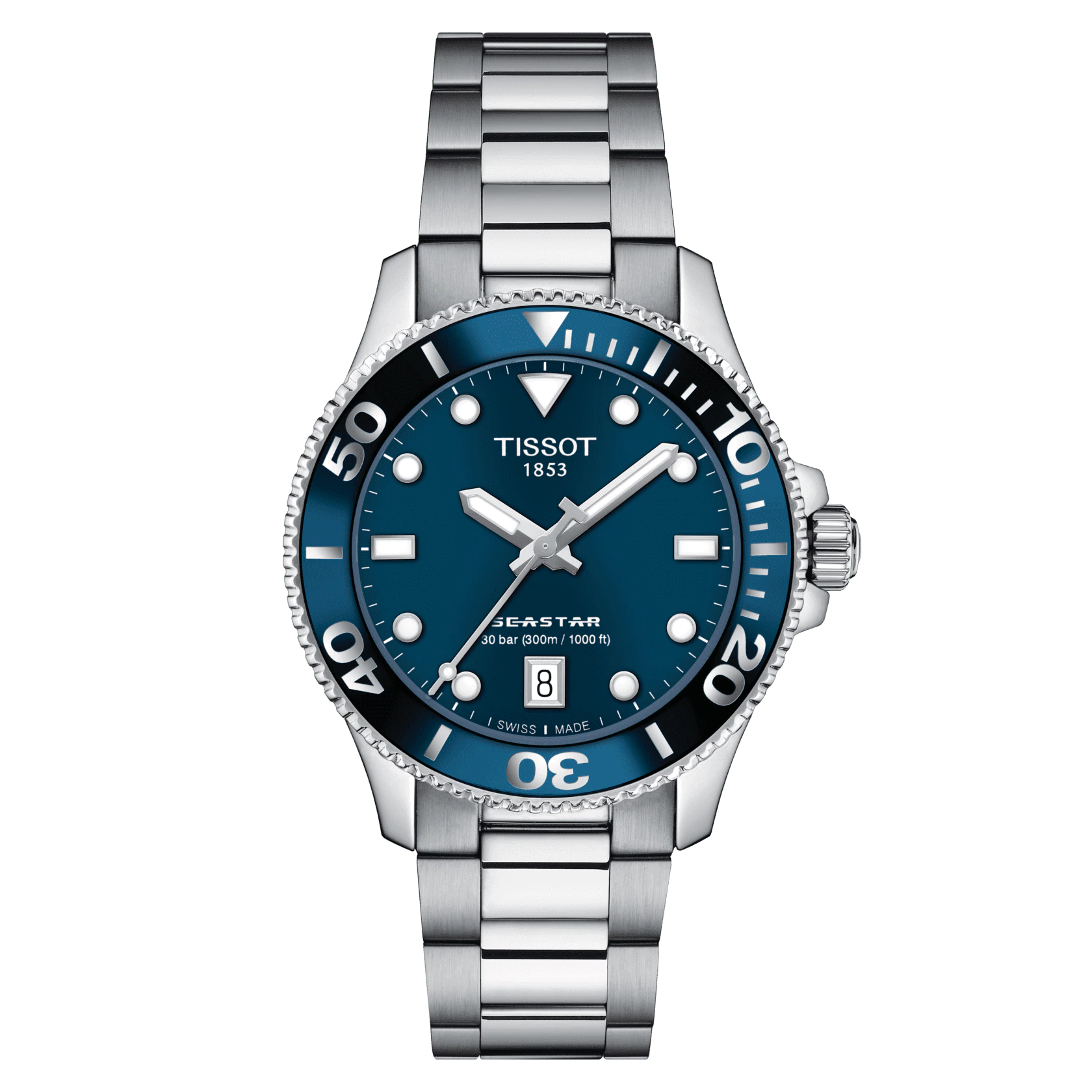 Montre tissot seastar small fond bleu