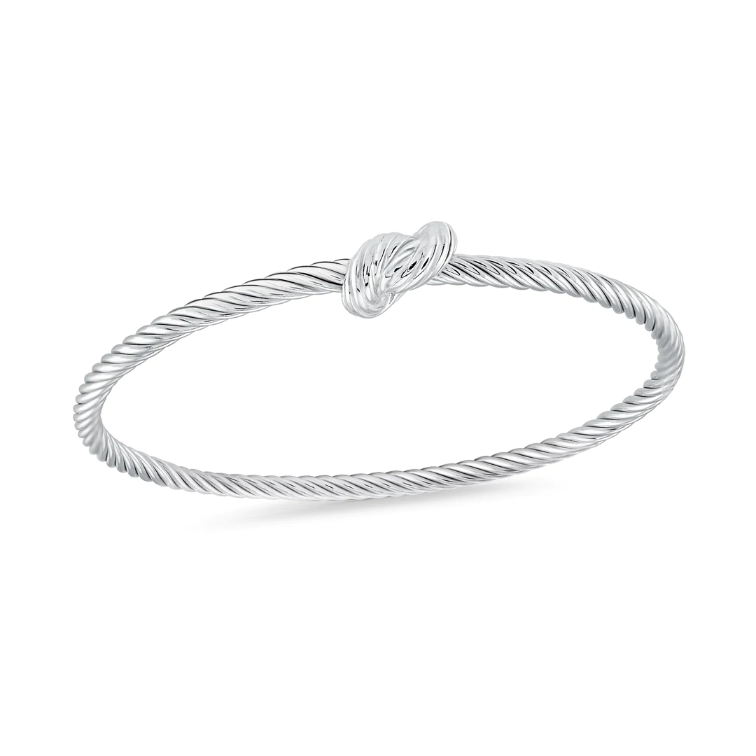 Bracelet MISS MIMI RIGIDE ARGENT noeud - B1439 - Miss mimi