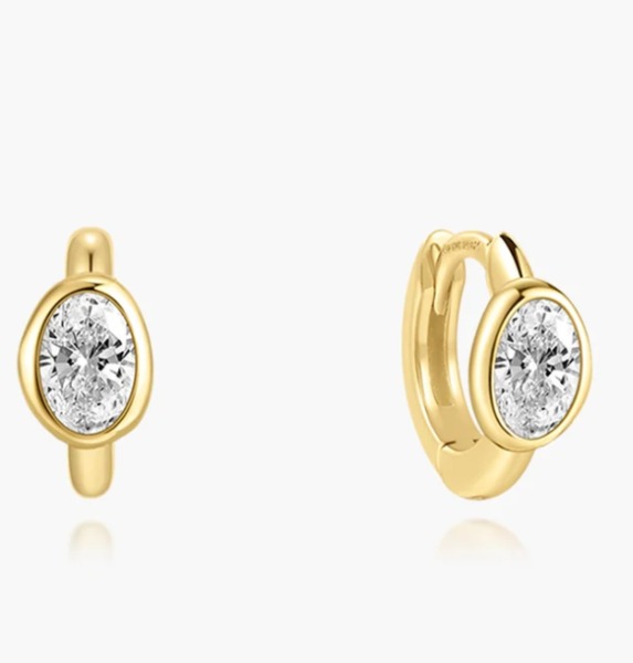 Boucles d'oreilles or Ania Haie cz anneaux - e076-09g - Ania Haie