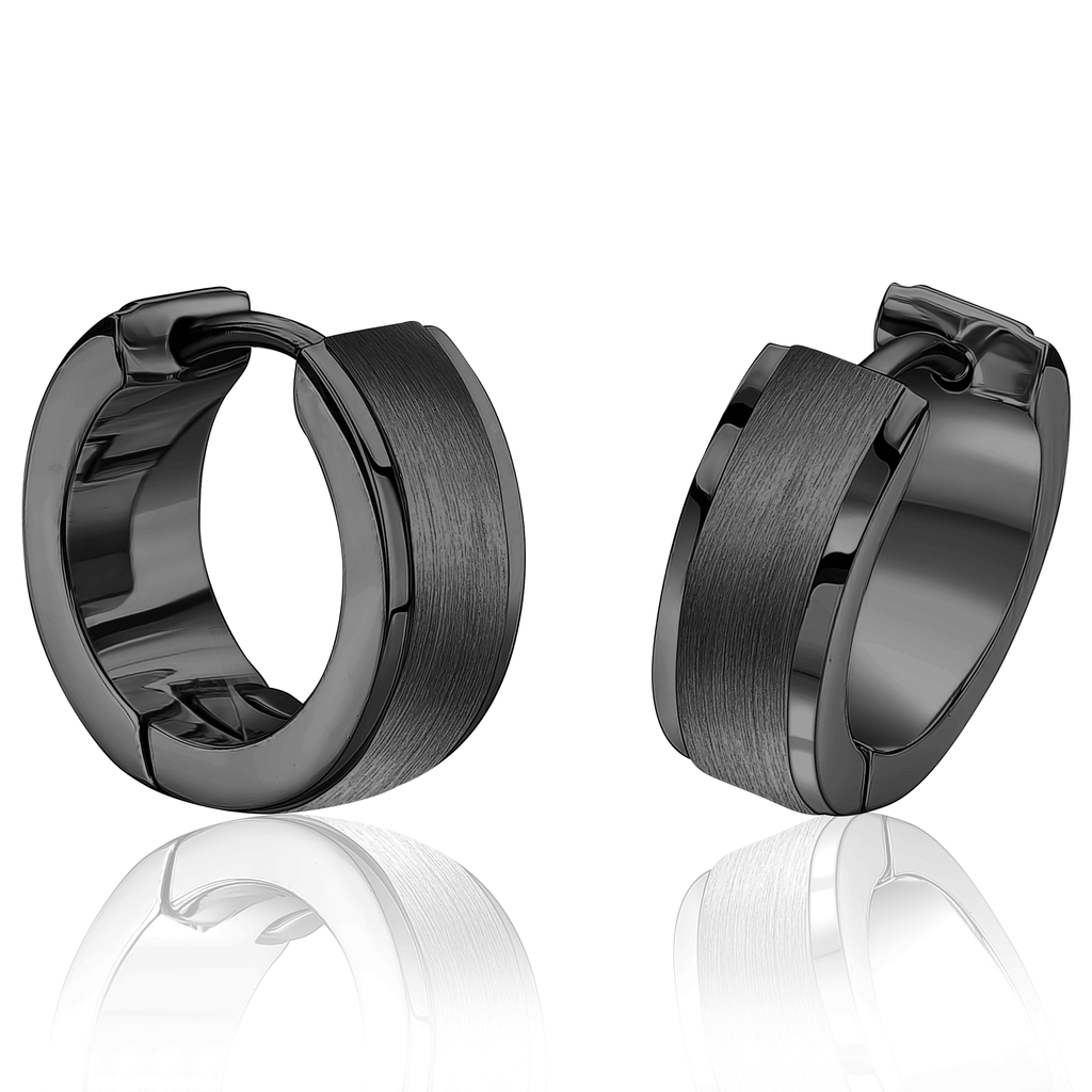 boucle d'oreille italgem noir en anneau 
