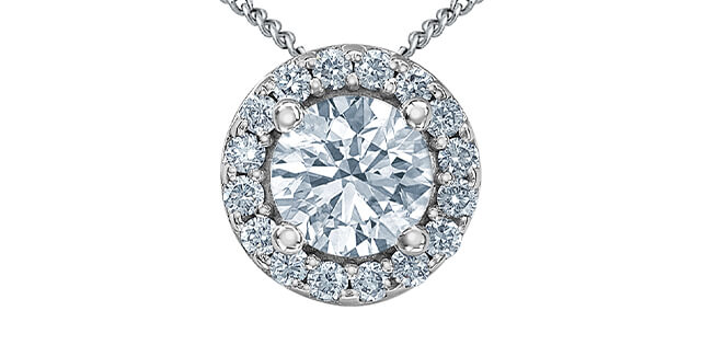 Chaine pendentif dia. lab. 0.63ct VS 10KT - lfmp1021w/63cx-10 - Corona Company